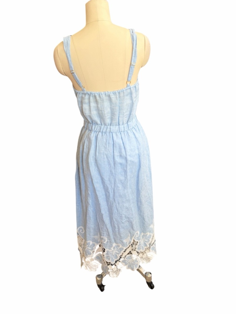 Ramy Brook Aubriella Linen Lace-Trimmed Midi-Dress size small - Picture 5 of 8